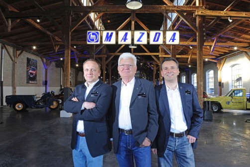 Initiatoren des Mazda-Museums (v.l.): Martin, Walter und Joachim Frey.  Foto: Auto-Medienportal.Net/Mazda