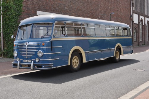 Büssing-Bus von 1955, der bis in die späten 1970er-Jahre bei Volkswagen als Werksbus im Einsatz war.  Foto: Auto-Medienportal.Net/Autostadt