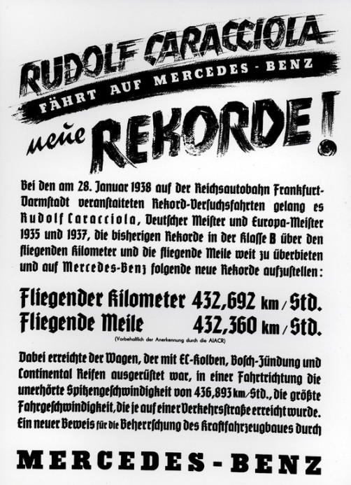 Rudolf Caracciola und sein Geschwindigkeitsrekord.  Foto: Auto-Medienportal.Net/Daimler