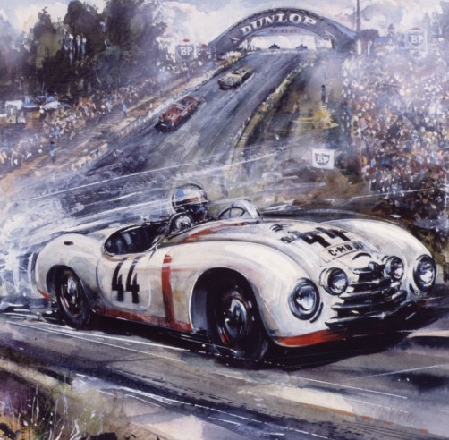 Skoda Sport beim 24-Stunden-Rennen von Le Mans 1950 aus Sicht des Malers Vladimir Bidlo (1925–1997).  Foto: Auto-Medienportal.Net/Skoda