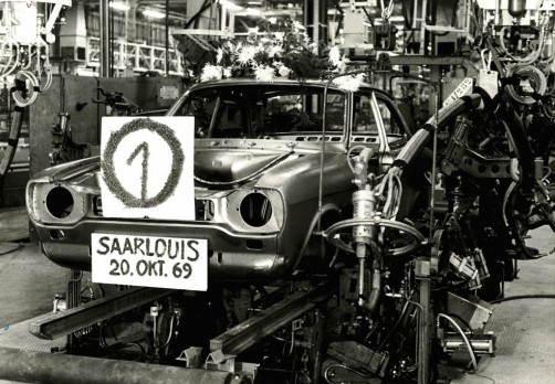 50 Jahre Ford Saarlouis: Erste Rohkarosse 1969.  Foto: Auto-Medienportal.Net/Ford