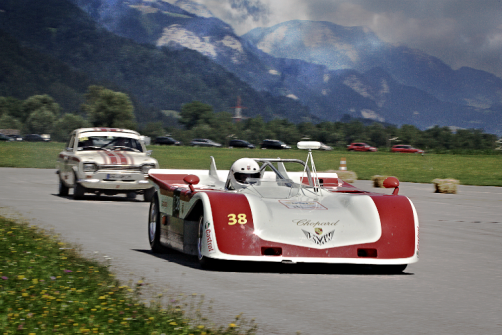 KMW Porsche SP 20 Verfolgt von Joachim Althammer im Ford Escort, seinem Einsatzfahrzeug beim Roßfeldrennen.