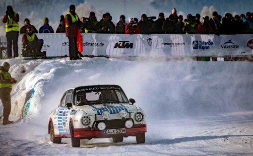 GP Ice Race 2019: Der siebenmalige Deutsche Rallyemeister Matthias Kahle mit dem 136 PS starken Skoda 130 RS.  Foto: Auto-Medienportal.Net/Skoda