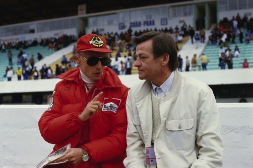 Hans Mezger mit Niki Lauda (ca. 1984).  Foto: Auto-Medienportal.Net/Porsche